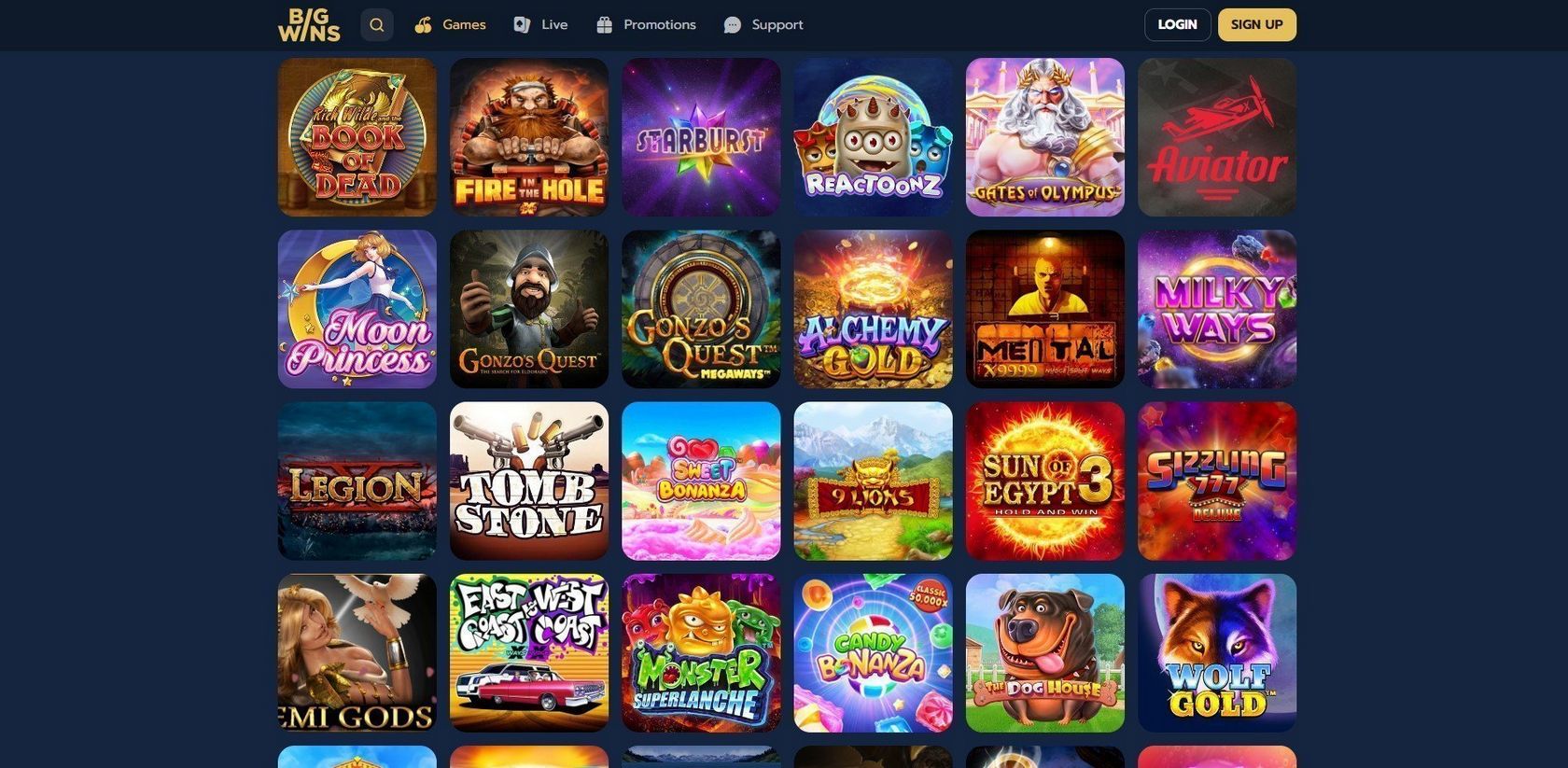 Checking out the user interface and design of Big Wins Casino Site